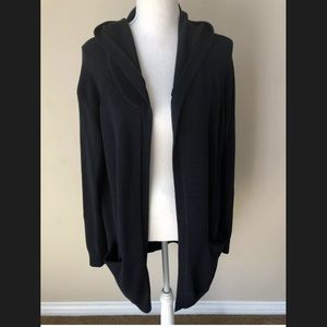 Cabi Open Cardigan Sweater With Hood Navy Blue Med